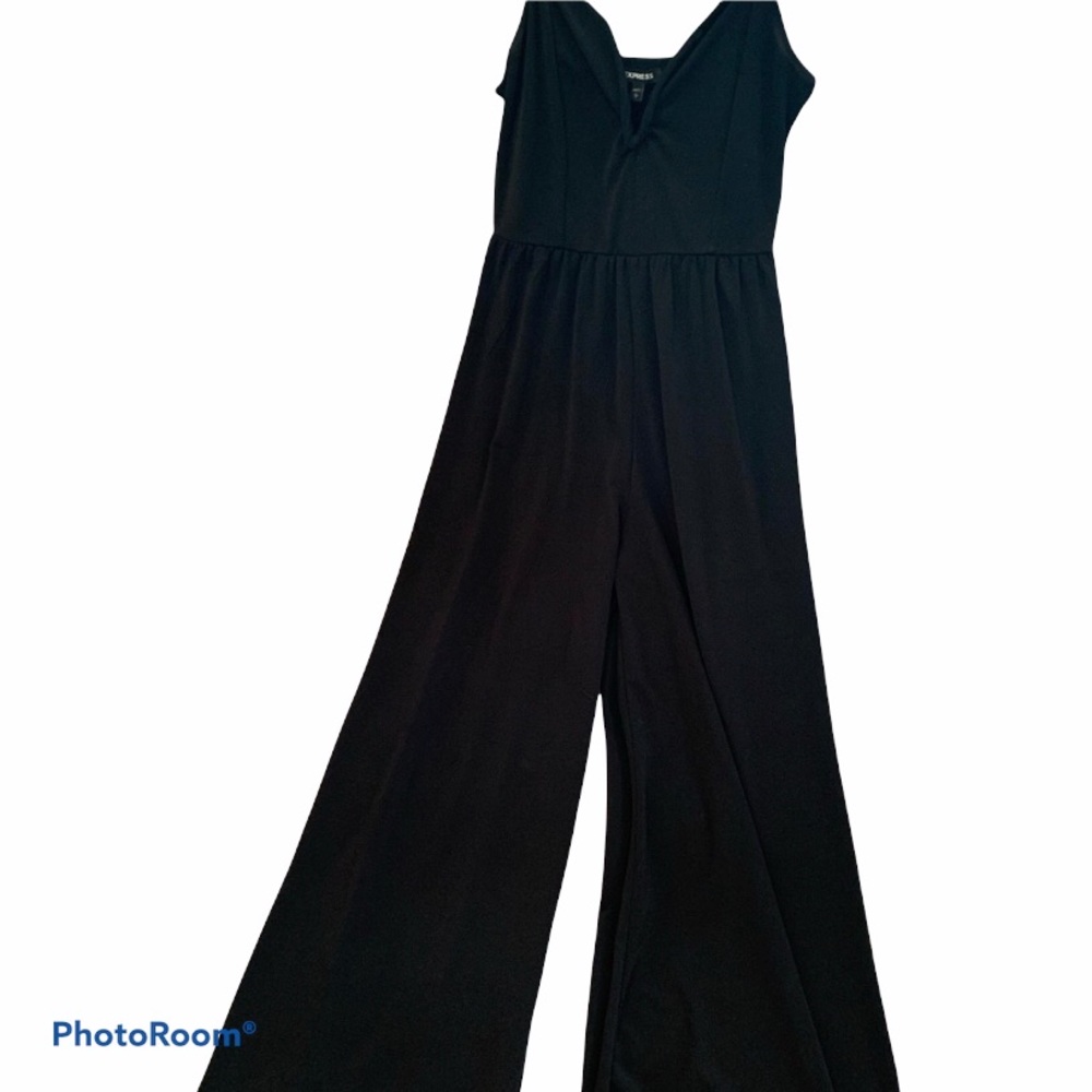 Express Wide Leg Black Jumpsuit - Picture 4 of 6